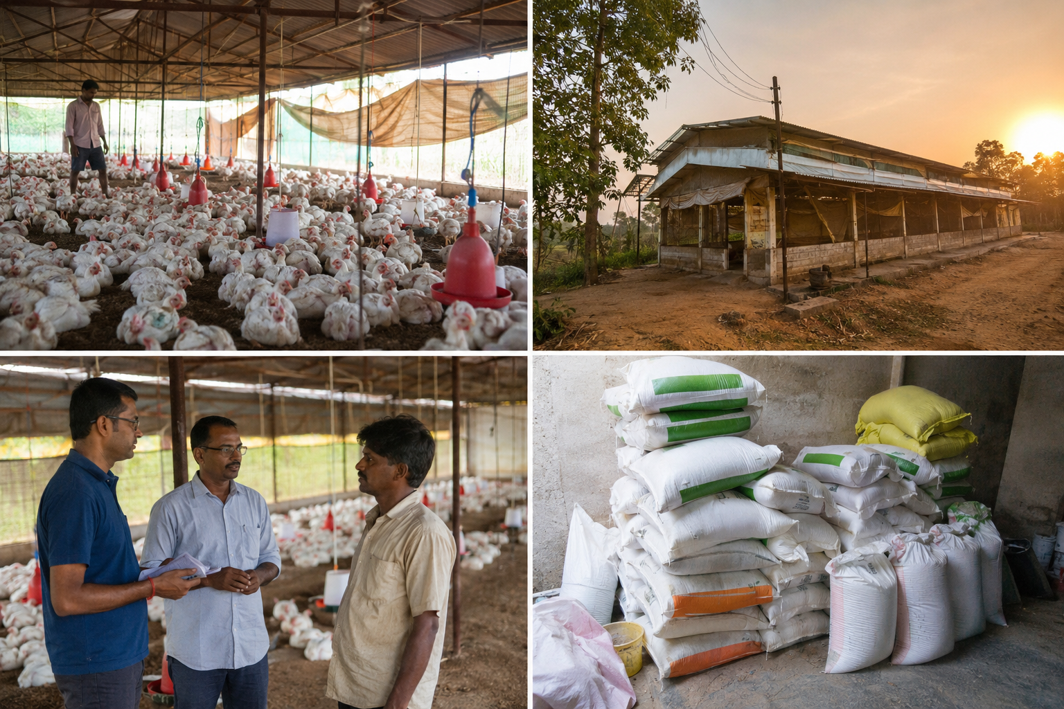 Healthy broilers under managed poultry care
